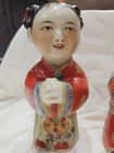 2 Feng Shui Chinese Figurines Good Luck Boy   Girl Prosperity Asian Vintage