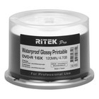600 Ritek Pro Dvd-r 16x 4 7gb Water Resistant Glossy White Inkjet Printable Disc