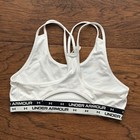 Under Armour Girl   s Size Yxl White black Heatgear Armour Novelty Sports Bra