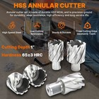 9pcs Annular Cutter Set 1 -2  Hss Magnetic Drill Bits 3 4  Weldon Shank 1  Depth