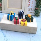 5pc 1 12 Scale Dollhouse Merry Christmas Gift Box Xmas Atmosphere Decor Ornament