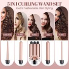 5-in-1 Curling Iron Set With 3 Barrel Hair Crimper   4 Curling Wand Glove Clips