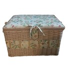 Woven Wicker Sewing Basket Padded Top 11   x8 5    Floral   Misc Sewing Equipment