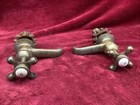 Vintage Brass Faucet Bath Hot   Cold Kitchen Sink Basin Cross Handle Taps Old