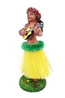 Hawaiian Hula Girl W Ukulele Dashboard Doll - 6 5  Doll  Hawaii Souvenir  Yellow