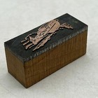 Vintage Printing Letterpress Printers Block Cut Speedboat Cruise Boat Wake Flags