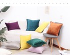 Us 16  18  20  24  Velvet Plain Cushion Cover Pillow Case Home Sofa Bed Decor