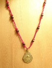 Saint Teresa Of The Child Jesus Necklace Red Beads Vintage