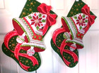 Finished Bucilla Poinsettia Bells Stocking 18   1  Bucilla Bells Stocking Lovely