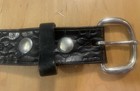 1970s Vintage Tooled Belt Western Handcrafted 53 Inch Leather Silver Worn