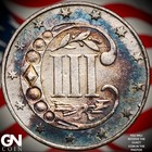 1861 Color 3 Cent Silver Piece A5012