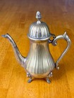 Vtg 4pc Set Fluted Pewter Coffee   Tea Pot   Sugar Bowl   Creamer Made In India