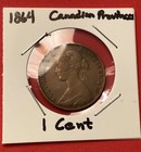 1864 New Brunswick Canada 1 Cent Penny - Detailed Except For Scratches