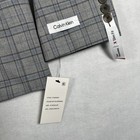 Calvin Klein Boys Size 16 Stretch Deco Plaid Jacket Slim Gray Blue Msrp  125