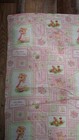 Vintage Baby Girl Handmade Quilt Blanket Nursery Rhymes Pink 36x36