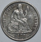 Love Token On 1888 Seated Liberty Dime - Name Lillian   House Pictorial