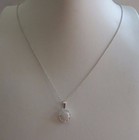 925 Sterling Silver Cluster Pendant Necklace W  1 Ct Lab Diamonds  18  