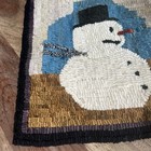 Primitive Rug Hooking Hooked Snowman Panel 12 h 10 5 w