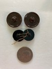 Vintage Glass Self Shank Buttons Lot Of 4 Various Designs Embossed Brown Luster