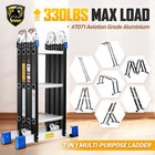 Step Ladder  12ft Multi-purpose Aluminium Folding Extension Ladders  7 In 1 F   