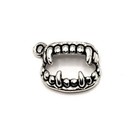 Silver Vampire Teeth Halloween Charms  17x12mm - Us Seller