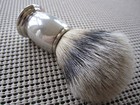 Silver Tip Badger Shaving Brush solid Brass W nickel Plate laser Engraved