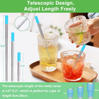 Reusable Straws  4pack Collapsible Portable Metal Straw Reusable Foldable Stainl