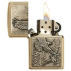 Zippo Windproof Lighter Soaring Eagles Brushed Brass  20854 