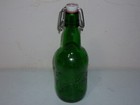 Vintage 9  Green Glass Grolsch Swing Top Beer Bottle Embossed Designs Nice L  k
