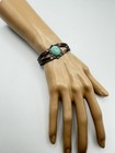 Vintage Old Pawn Navajo Native American Turquoise Sterling Silver Cuff Bracelet