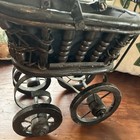 Vintage Antique Victorian Doll Stroller Carriage Antique Wicker Buggy
