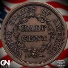 1854 Braided Hair Half Cent A1729
