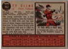 1962 -ty Cline- Topps Autograph signed auto Rookie Baseball Card  362