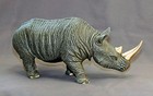 Incredibly Detailed Rhinoceros Bronze   White Rhino Art