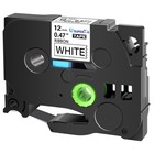 10pk Tz Tze-r231 12mm Satin Ribbon Black On White Compatible For Brother P-touch