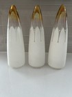 Set Of 3 Vintage Art Deco Bullet Lamp Light Glass Shades