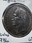 1936 Venezuela 5 Bolivares Large Silver Coin Polished