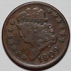 1809 Classic Head Half Cent - Rotated Die - Us 1 2c Copper Coin