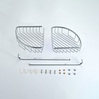 2 Tier Chrome Bathroom Corner Shower Caddy Shelf Organizer Wall Mount Storage