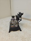 Antique Victorian Cast Iron Double Inkstnd W  Inkwlls Eastlake Late 1800s 6 5x5 