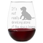 C   M Personal Gifts The Dog Is Home Stemless Wine Glass-funny Gift For The 
