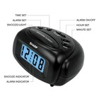 Sharp Digital Alarm Clock  Black  Lcd Display  Battery Operated  Small  Travel C