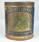 Rare Hatchet High Grade Coffee Tin Can 1lb  - The Twitchell Champlin Co C1920 s