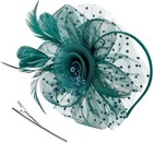 Fascinators Hat Flower Mesh Ribbons Feathers Headband Clip Tea Party Headwear