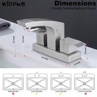 Wipphs Bathroom Sink Faucets 4 Inch Centerset Brushed Nickel 2 Hole Modern