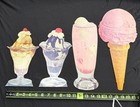4 Vintage Soda Fountain Ice Cream Displays  Sundae  2   Cone    Shake 