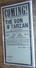 Tarzan - The Son Of Tarzan Circa 1920 Broadside - The National Film Corporation