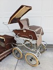 Vintage Italy Perego Baby Pram Stroller Carriage W  2 Carriers 