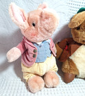 3 Beatrix Potter Plush Vtg Eden Pigling Jemima  Peter 9  Stuffed Animals Easter
