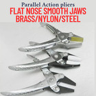 Parallel Pliers 140mm - Flat Nose Smooth Jaws Brass nylon steel Jewelry Tool